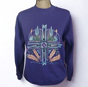Vintage 90s Purple Arizona Crew Neck Sweatshirt Hanes Women's Size M